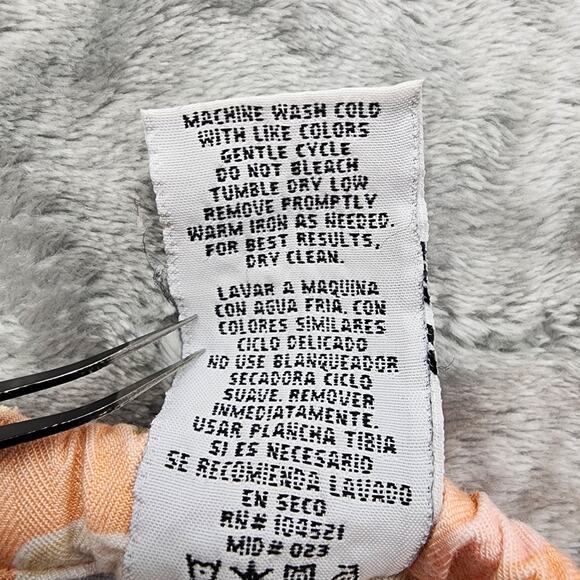 Vintage Jaclyn Smith Pants Womens M Orange Pink Yellow Floral Rayon Capri Flowy - Picture 6 of 11